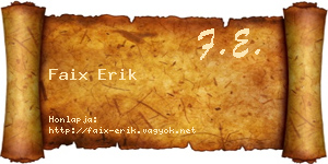 Faix Erik névjegykártya